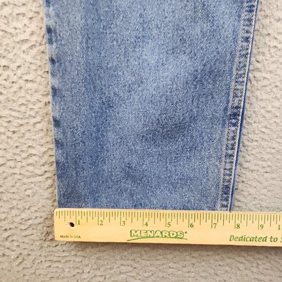 Mens 34x32 Straight Leg Natural Distressed Great Faded Ranch Wear Workwear Jeans - Picture 6 of 11